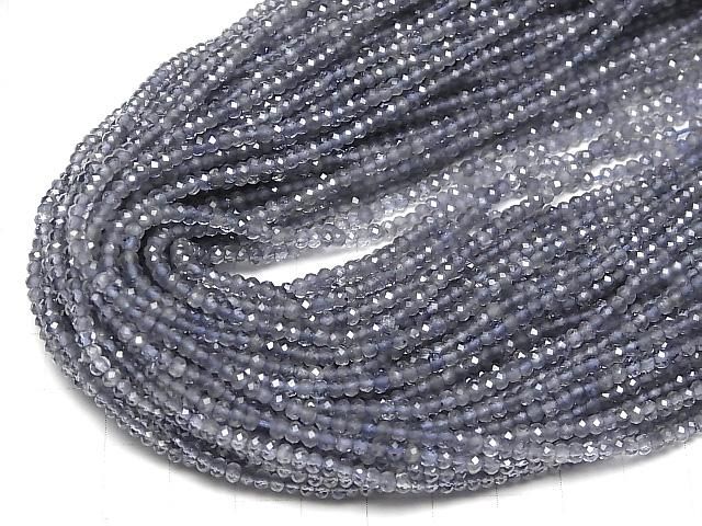 【動画】【素晴らしい輝き】宝石質アイオライトAAA- ボタンカット3×3×2mm 【ライトカラー】 1連(約30cm) サムネイル4