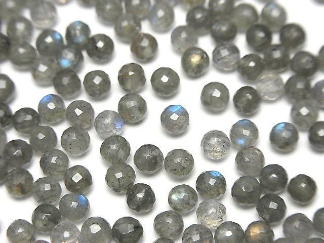 【動画】宝石質ラブラドライトAAA 片穴ラウンドカット4mm 10粒の画像