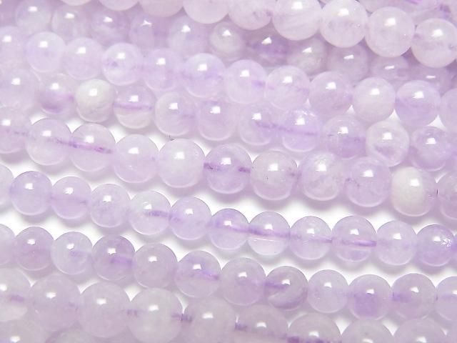 【動画】ラベンダーアメジストAA ラウンド4mm 1連(約37cm)の画像