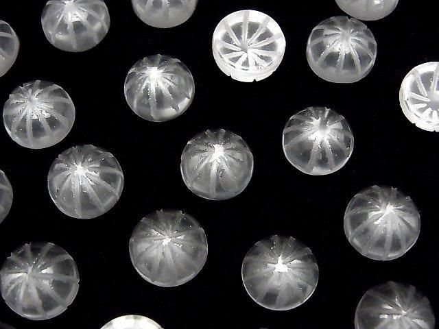 【動画】宝石質クリスタルAAA 彫刻入りラウンド カボション10×10mm 3個 サムネイル3