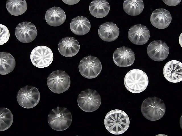 【動画】宝石質クリスタルAAA 彫刻入りラウンド カボション10×10mm 3個 サムネイル4