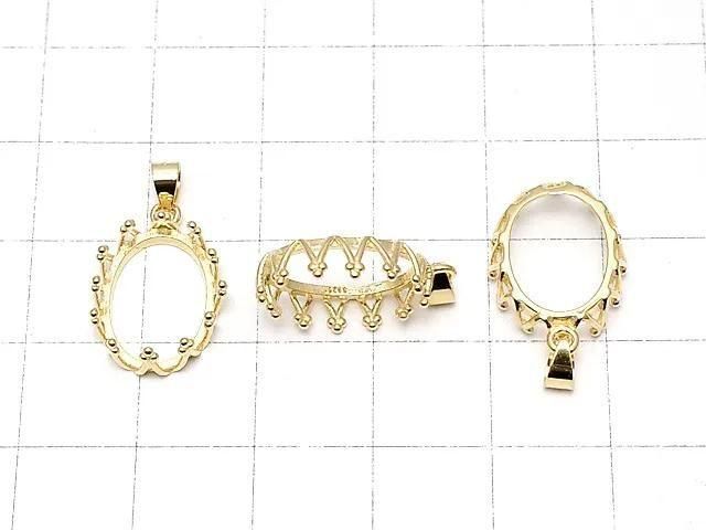 ��ư���Silver925 ���饦�� �ڥ����ȶ��� �����Х�14��10mm 18KGP 1�Ĥβ���-2