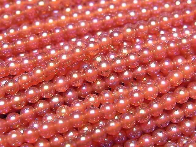【動画】フラッシュ・レッドアゲート ラウンド3mm 1連(約37cm)の画像