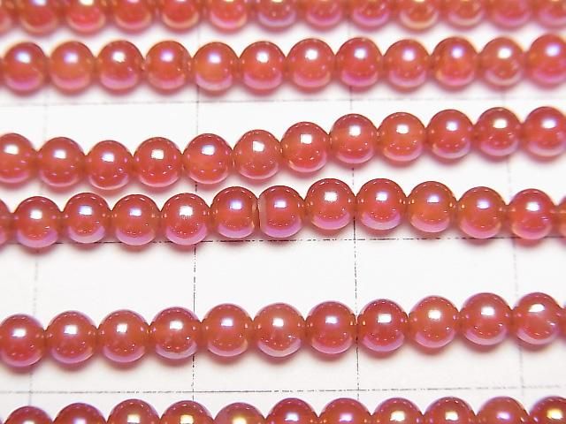 【動画】フラッシュ・レッドアゲート ラウンド3mm 1連(約37cm) サムネイル2