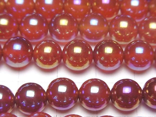 【動画】フラッシュ・レッドアゲート ラウンド8mm 1連(約36cm) サムネイル2