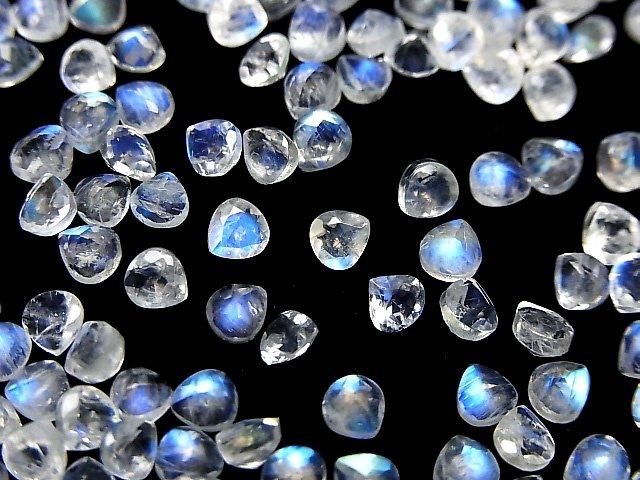 【動画】宝石質レインボームーンストーンAAA ルース マロンファセットカット4×4mm 5粒 サムネイル3