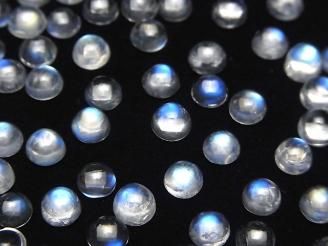 【動画】宝石質レインボームーンストーンAAA ラウンド カボション5×5mm 3個