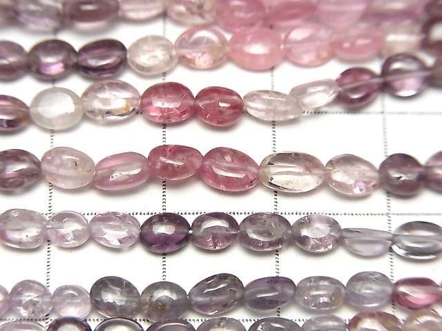 【動画】宝石質マルチカラースピネルAAA- タンブル~オーバル 半連/1連(約18cm) サムネイル2