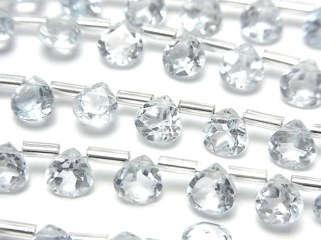 【動画】宝石質スカイブルートパーズAAA マロン ファセットカット6×6mm 半連/1連(18粒)の画像