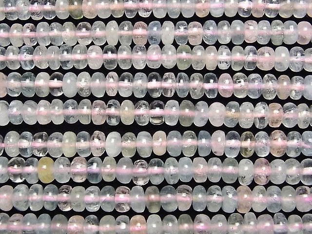 【動画】ベリルミックス(マルチカラーアクアマリン)AAA- ロンデル(ボタン)6×6×4mm 半連/1連(約38cm) サムネイル3