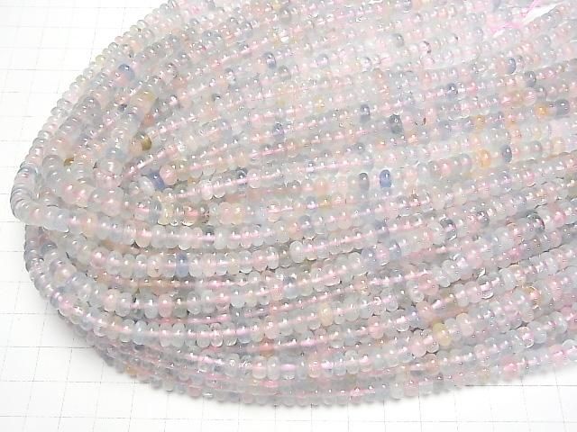 【動画】ベリルミックス(マルチカラーアクアマリン)AAA- ロンデル(ボタン)6×6×4mm 半連/1連(約38cm) サムネイル4