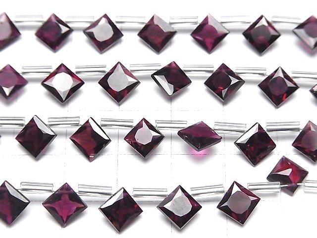 【動画】宝石質ピンクパープルガーネットAAA ダイヤ プリンセスカット8×8mm 1連(8粒) サムネイル3