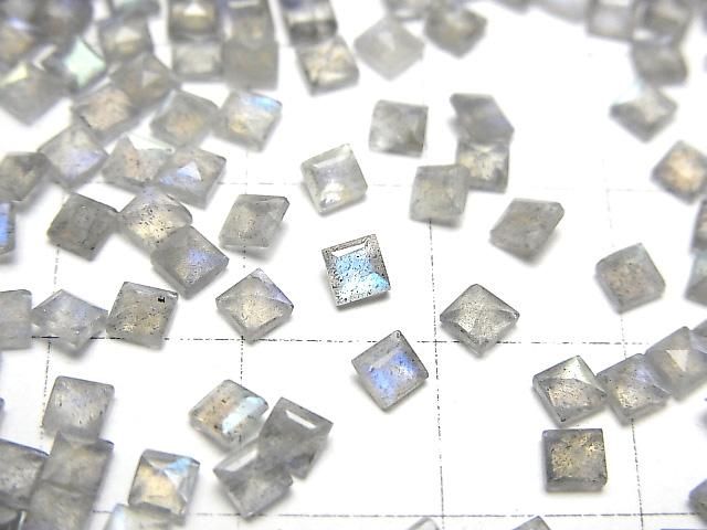 【動画】宝石質ラブラドライトAAA- ルース スクエアファセットカット3×3mm 10粒 サムネイル2