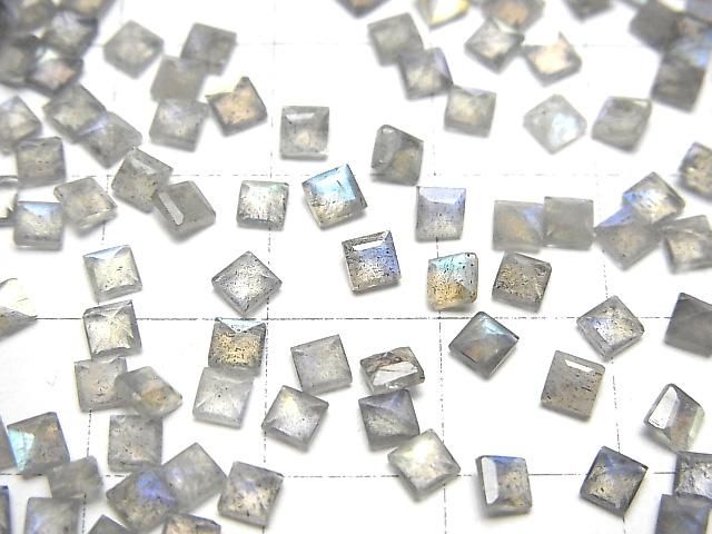 【動画】宝石質ラブラドライトAAA- ルース スクエアファセットカット3×3mm 10粒 サムネイル3
