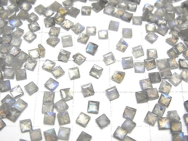 【動画】宝石質ラブラドライトAAA- ルース スクエアファセットカット3×3mm 10粒 サムネイル4