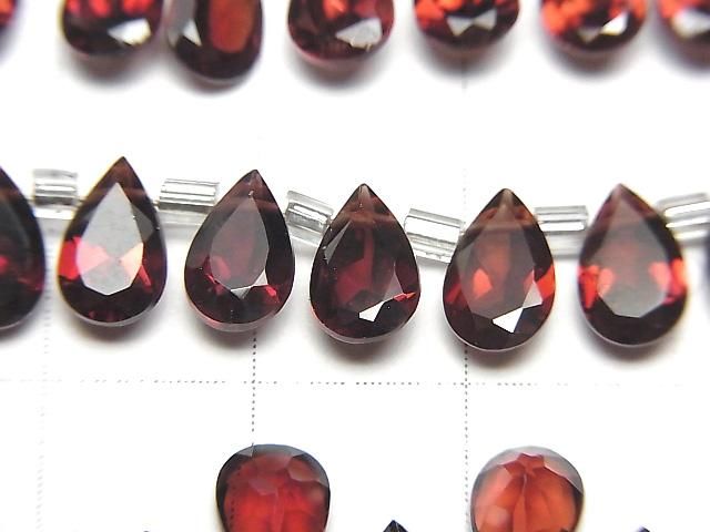 【動画】宝石質モザンビーク産ガーネットAAA ペアシェイプファセットカット8×5mm 半連/1連(28粒) サムネイル2