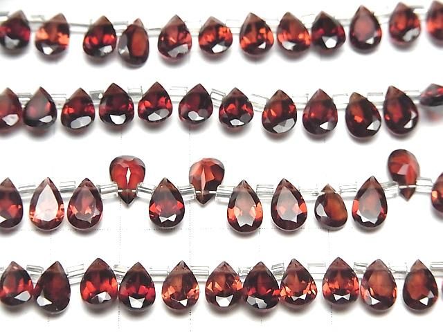 【動画】宝石質モザンビーク産ガーネットAAA ペアシェイプファセットカット8×5mm 半連/1連(28粒) サムネイル3