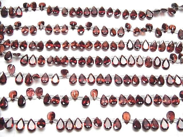 【動画】宝石質モザンビーク産ガーネットAAA ペアシェイプファセットカット8×5mm 半連/1連(28粒) サムネイル4