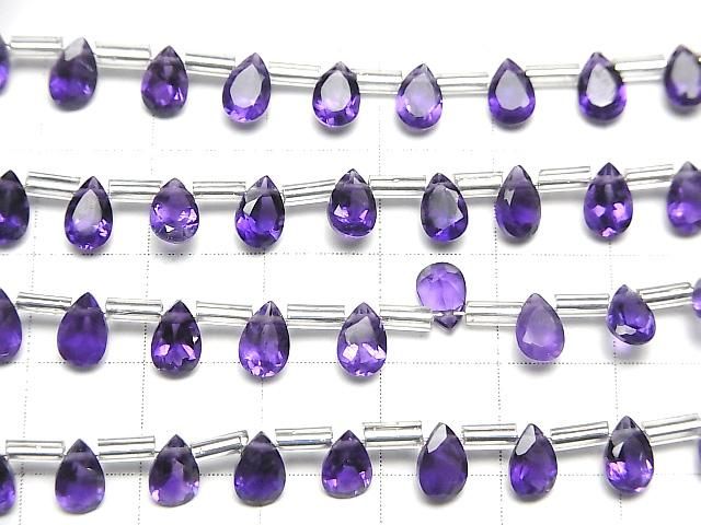 【動画】宝石質アメジストAAA ペアシェイプ ファセットカット6×4mm 1連(18粒) サムネイル3