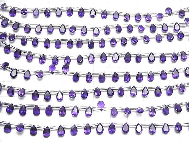 【動画】宝石質アメジストAAA ペアシェイプ ファセットカット6×4mm 1連(18粒) サムネイル4