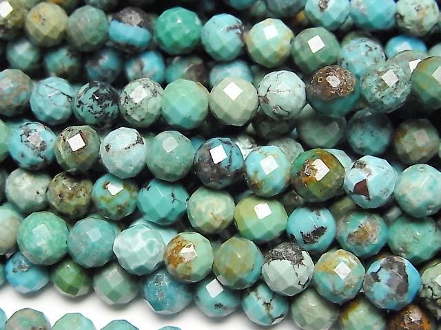 【動画】【素晴らしい輝き】ターコイズAA++ ラウンドカット5.5mm 半連/1連(約36cm)の画像