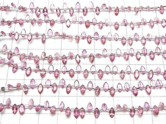 【動画】宝石質ピンクトパーズAAA マーキスファセットカット6×3mm 1連(28粒) サムネイル4