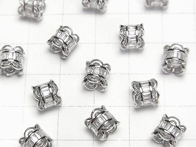 メタルパーツ ロンデル7×7×7.5mm シルバー(CZ付) 1個 サムネイル3