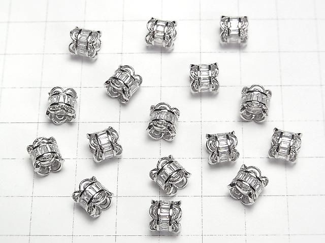 メタルパーツ ロンデル7×7×7.5mm シルバー(CZ付) 1個 サムネイル4