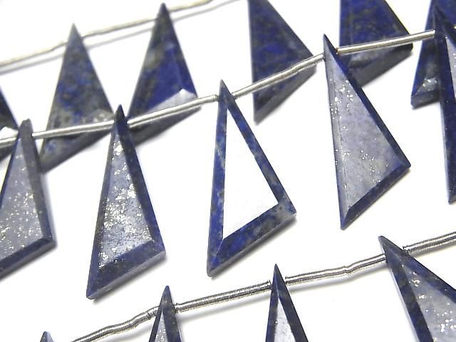 【動画】ラピスラズリAA++ フラットトライアングル 1連(9粒)の画像
