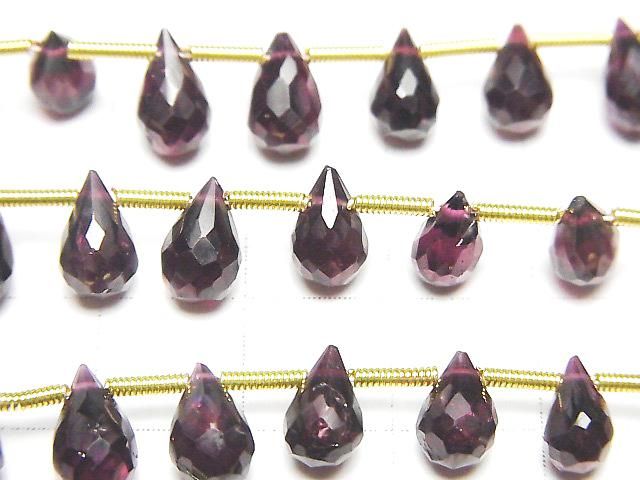 【動画】宝石質ガーネットAA++ ドロップ ブリオレットカット 1連(約16cm) サムネイル2