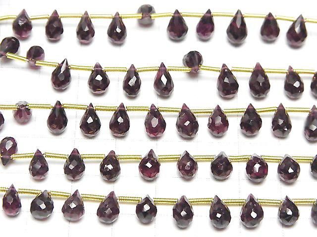 【動画】宝石質ガーネットAA++ ドロップ ブリオレットカット 1連(約16cm) サムネイル3