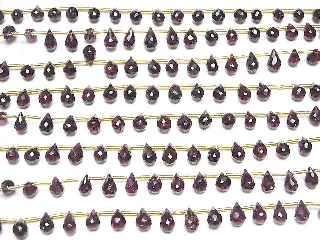 【動画】宝石質ガーネットAA++ ドロップ ブリオレットカット 1連(約16cm) サムネイル4