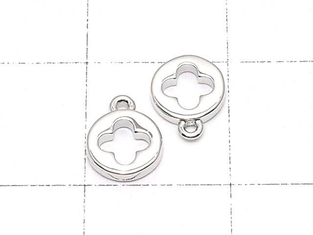 メタルパーツ エンドチャーム コイン5×5mm シルバーカラー 4個 サムネイル2