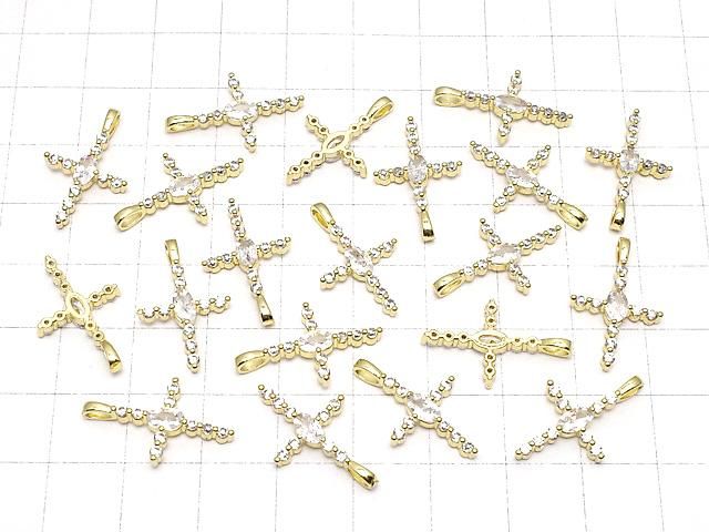 メタルパーツ 21×13mm クロス ゴールドカラー(CZ付) 1個 サムネイル4