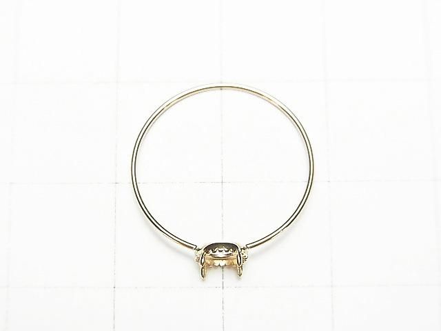 【動画】【日本製】【K10 Yellow Gold】リング空枠(爪留め)ラウンド カボション4mm用 ミル打ち 1個 サムネイル2