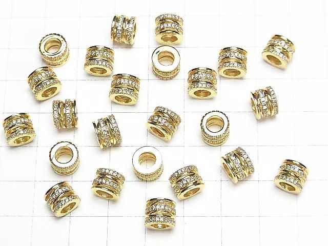 メタルパーツ ロンデル8×8×6mm ゴールド(CZ付) 1個 サムネイル4