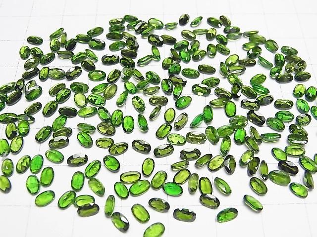 【動画】宝石質クロムダイオプサイドAAA- ルース オーバルファセットカット5×3mm 5粒 サムネイル4