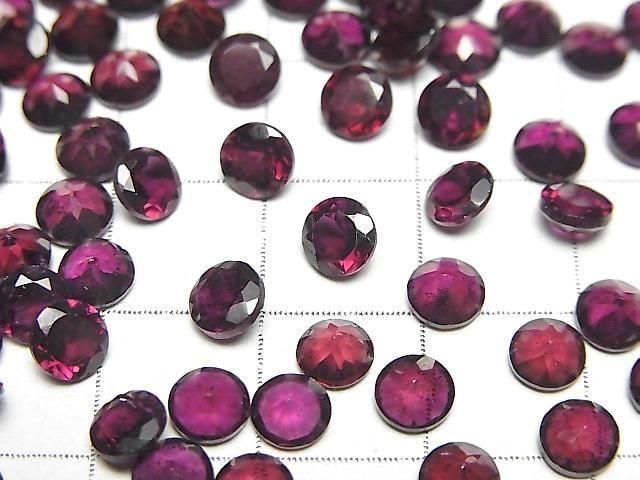 【動画】宝石質ピンクパープルガーネットAAA ルース ラウンドファセットカット5×5mm 5粒 サムネイル2