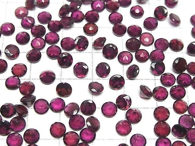 【動画】宝石質ピンクパープルガーネットAAA ルース ラウンドファセットカット5×5mm 5粒 サムネイル4