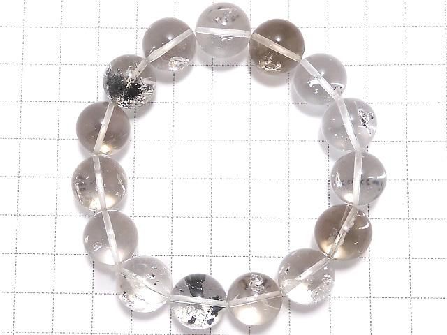 【動画】【1点もの】水入りクリスタル ラウンド14mm 1連(ブレス) NO.1 サムネイル2