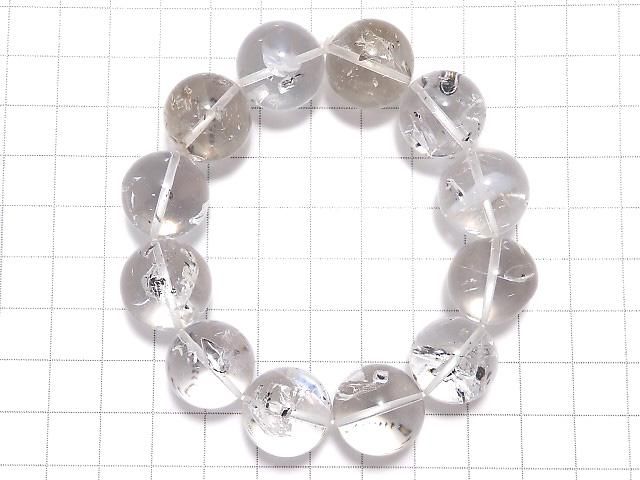 【動画】【1点もの】水入りクリスタル ラウンド16.5mm 1連(ブレス) NO.2 サムネイル2