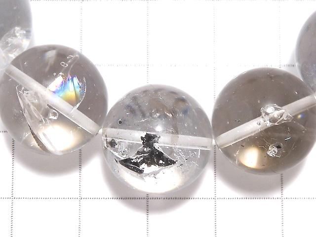 【動画】【1点もの】水入りクリスタル&アメジスト ラウンド16mm 1連(ブレス) NO.5 サムネイル3