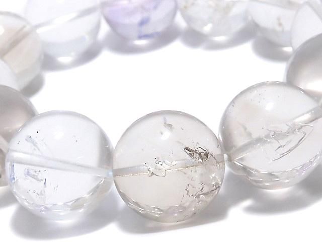 【動画】【1点もの】水入りクリスタル&アメジスト ラウンド16.5mm 1連(ブレス) NO.6の画像
