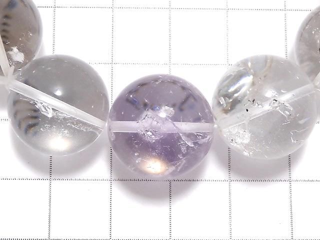 【動画】【1点もの】水入りクリスタル&アメジスト ラウンド16.5mm 1連(ブレス) NO.6 サムネイル3