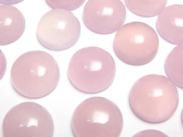【動画】宝石質ピンクパープルカルセドニーAAA ラウンド カボション14×14mm 3個の画像