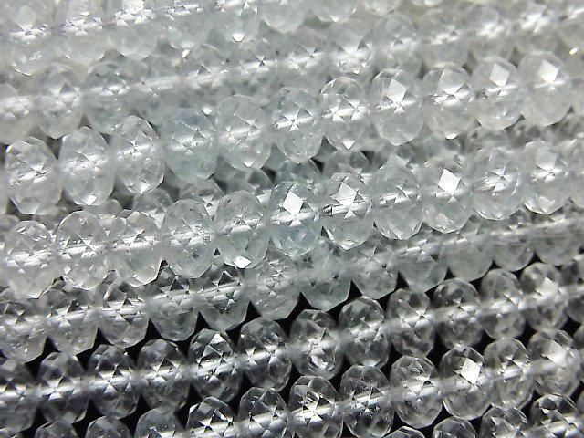 【動画】【素晴らしい輝き】天然ホワイトトパーズAA++ ボタンカット5.5×5.5×3.5mm 1連(約37cm)の画像