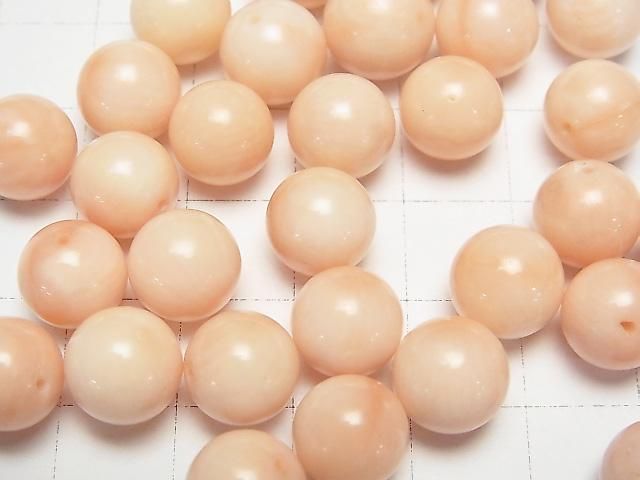 【動画】【粒売り】ライトピンクオレンジコーラル(染) 片穴ラウンド10mm 4粒 サムネイル2