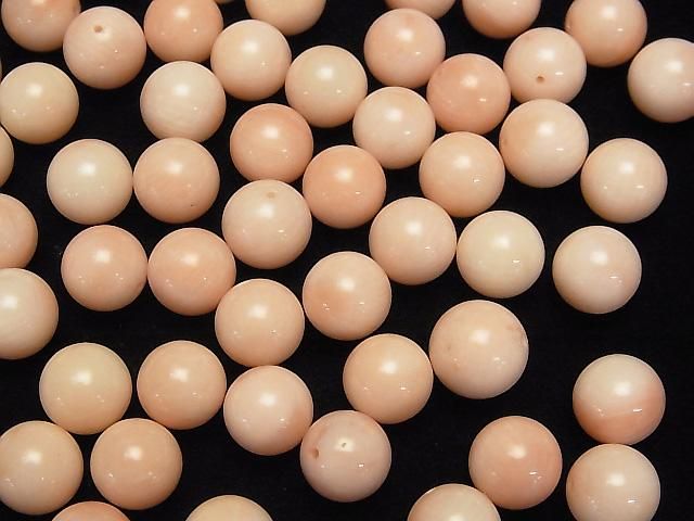 【動画】【粒売り】ライトピンクオレンジコーラル(染) 片穴ラウンド10mm 4粒 サムネイル3