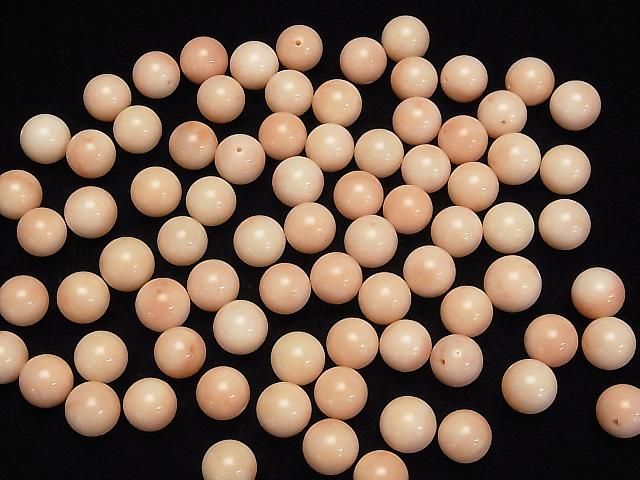 【動画】【粒売り】ライトピンクオレンジコーラル(染) 片穴ラウンド10mm 4粒 サムネイル4