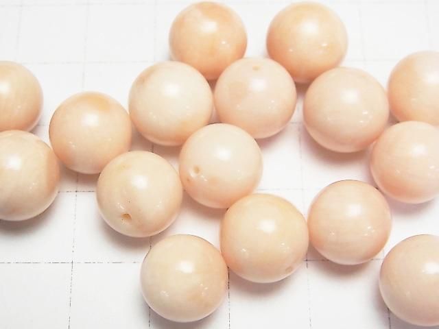 【動画】【粒売り】ライトピンクオレンジコーラル(染) 片穴ラウンド12mm 2粒 サムネイル2